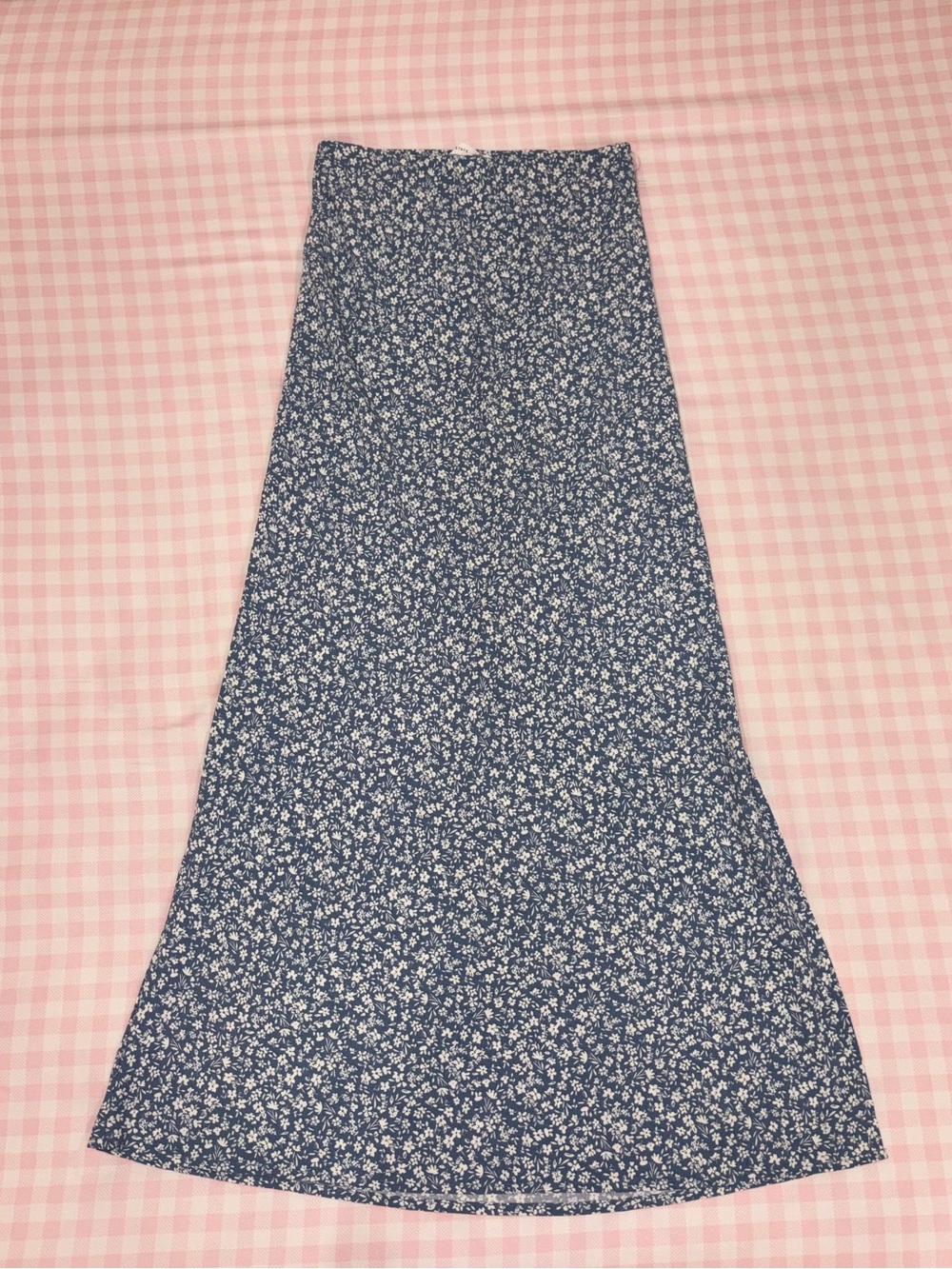 Altard State Blue and White Floral Maxi A-Line Skirt